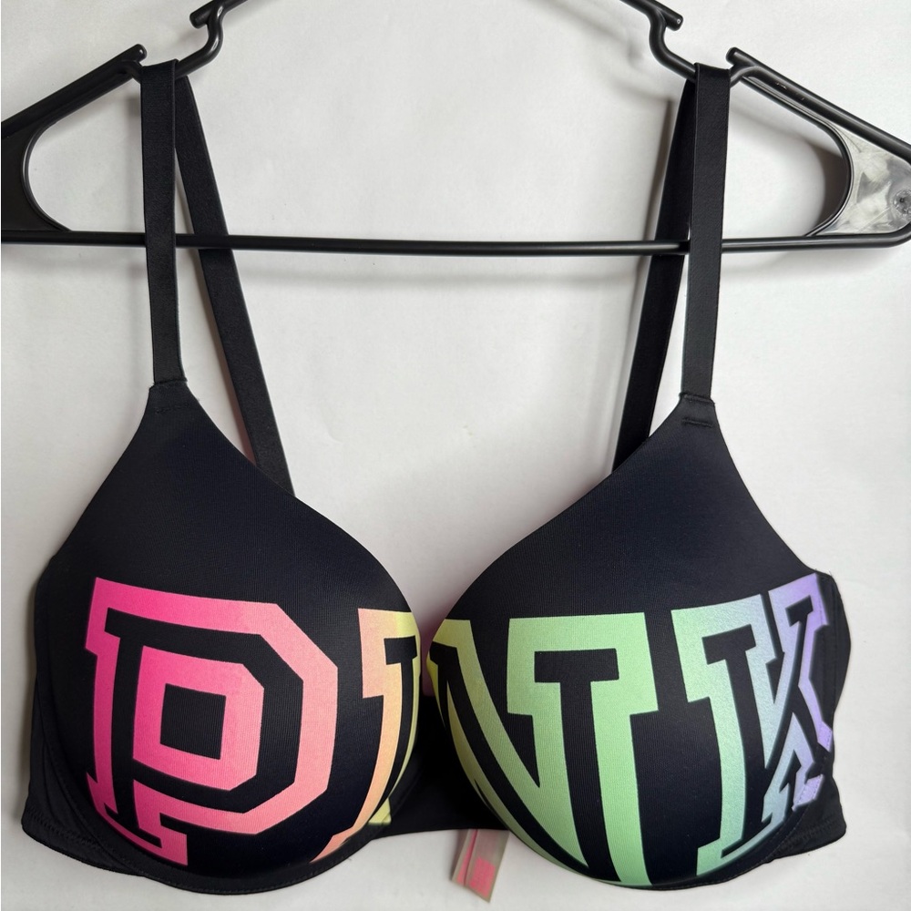 Pink Victoria’s Secret wear everywhere push up bra black pink green purple 38DD